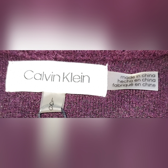 Calvin Klein Multi Purple, Pink, Maroon Floral Print Open Front Cardigan NWT - Picture 4 of 6